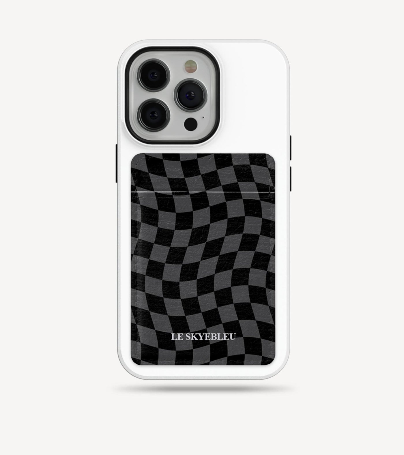 Black Check - Stick on Phone Wallet