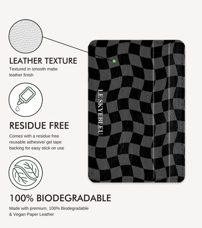 Black Check - Stick on Phone Wallet