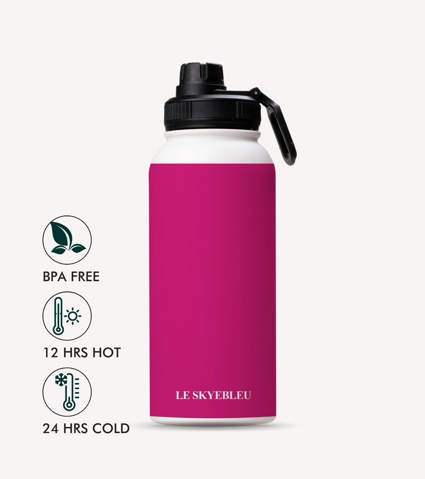 Deep Pink - Steel Water Bottle