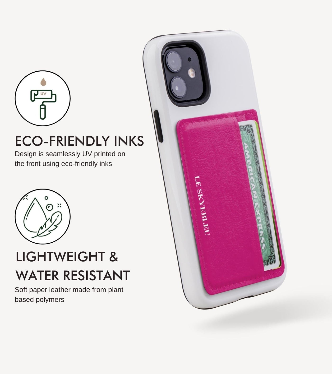 Deep Pink - Stick on Phone Wallet