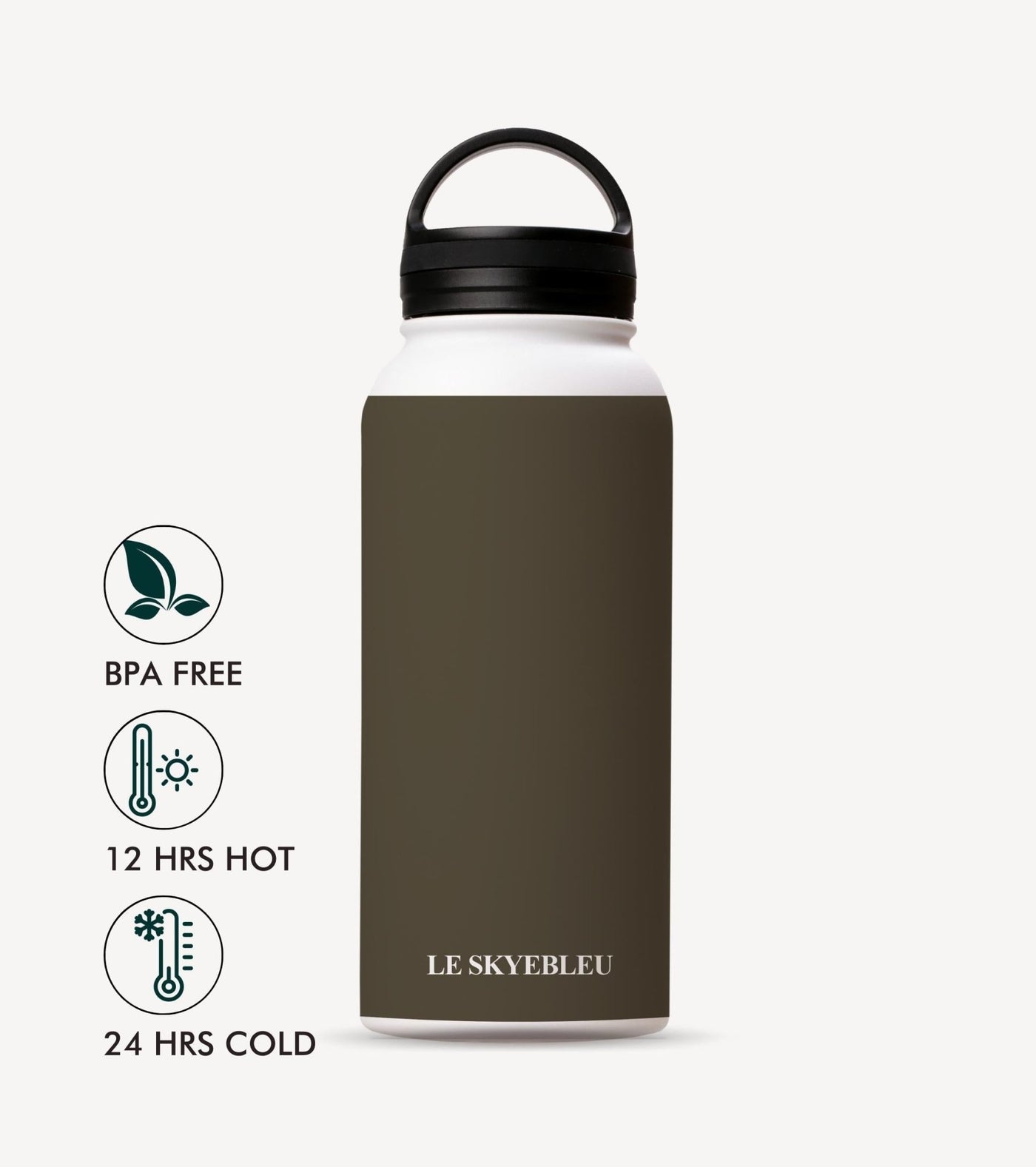 Khaki Green - Steel Water Bottle