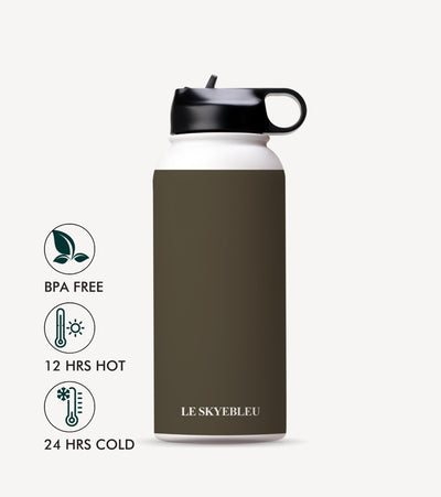 Khaki Green - Steel Water Bottle